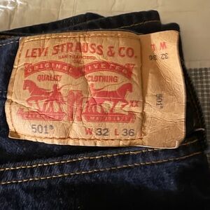 Original Mens Levi 501 Button Fly Jeans 32x36
